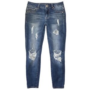 Maurices Denim Jeans Womens Size 28 Distressed Ripped Skinny Boho Casual Western